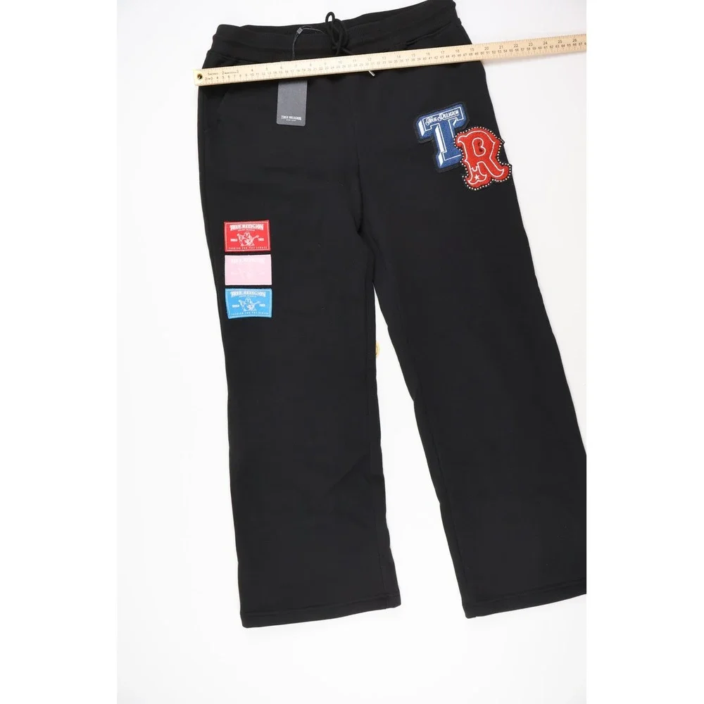 True Religion Sweatpants Crystal Patch Straight Leg arge NWT MSRP $125
